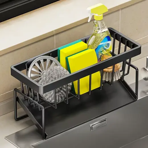 Temu 多功能厨房水槽收纳架带毛巾架