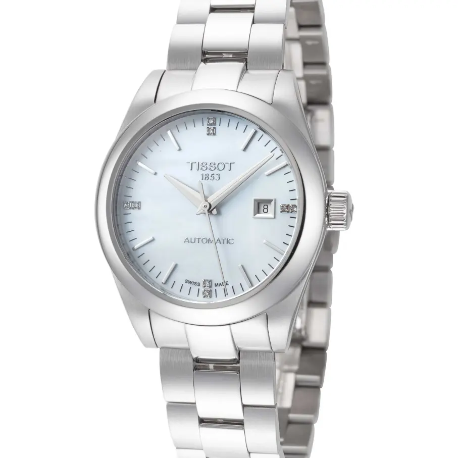 Tissot 天梭自动机械白贝母表盘女士腕表