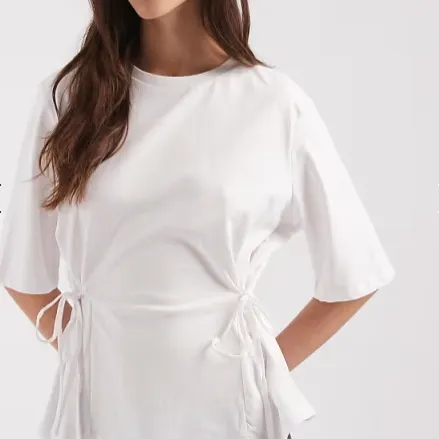 ASOS Design 白色系带收腰短袖