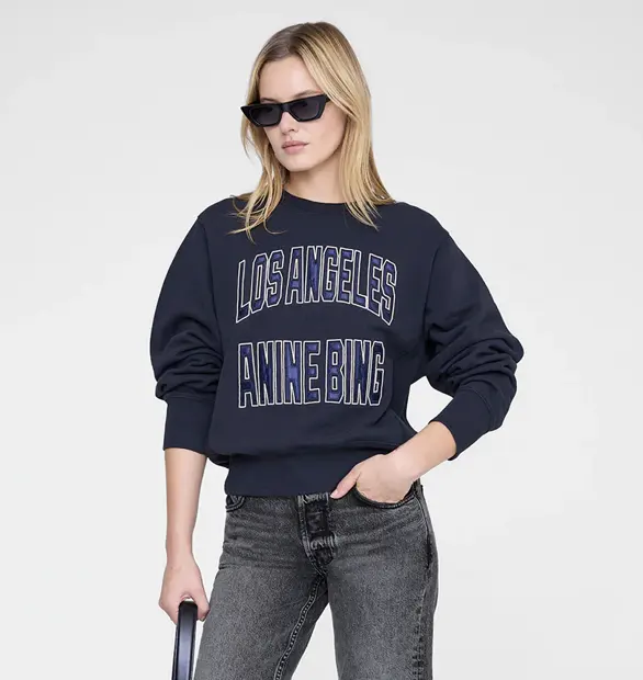 Anine Bing 水洗黑经典卫衣