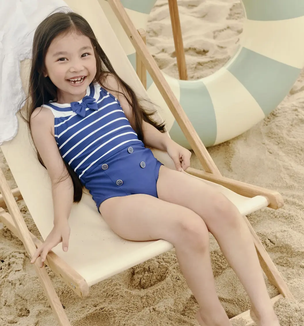 Gymboree 女童海军风连体泳衣