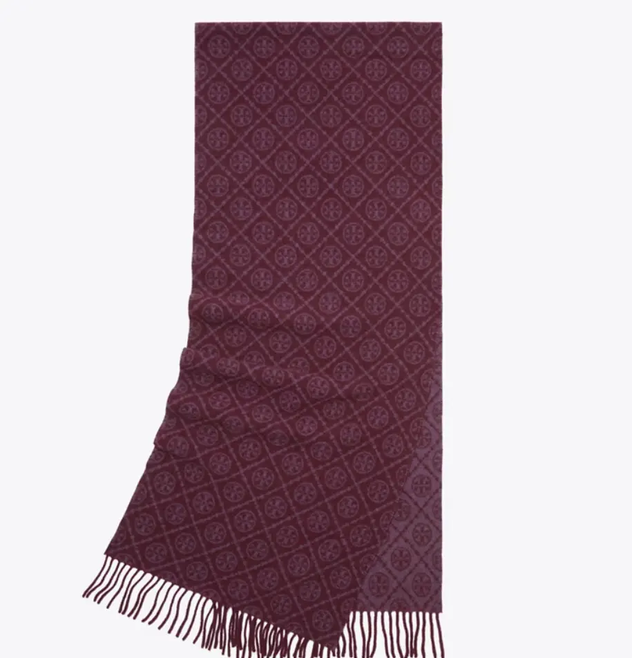 满$500享额外7折！Tory Burch 汤丽柏琦 老花流苏围巾