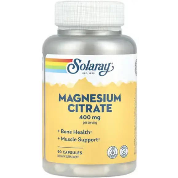 Solaray 柠檬酸镁 400 毫克 90 粒胶囊