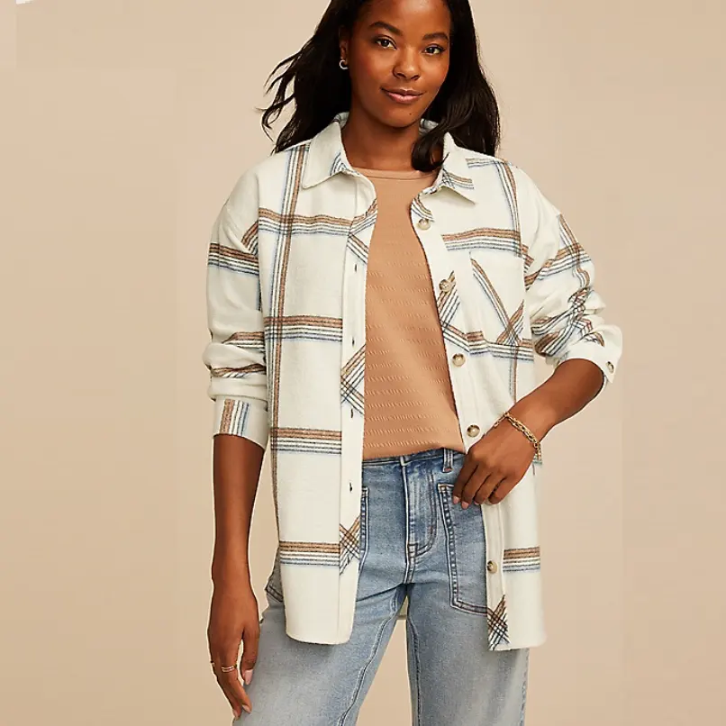 Maurices 格纹抓绒衬衫夹克