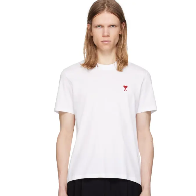 AMI Paris 白色 Cotton Ami de Coeur T 恤