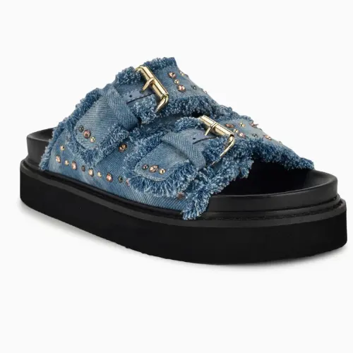 Nine West 玖熙 Eleny 牛仔凉拖