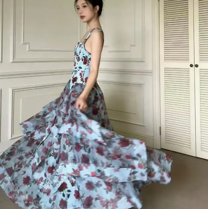 Alice and Olivia Dorothea 印花真丝欧根纱裙
