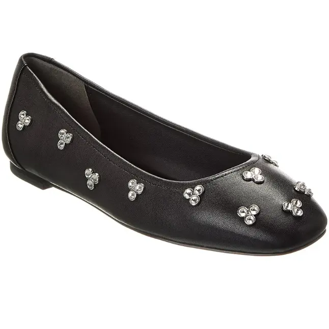 Stuart Weitzman Tammy 皮质芭蕾平底鞋