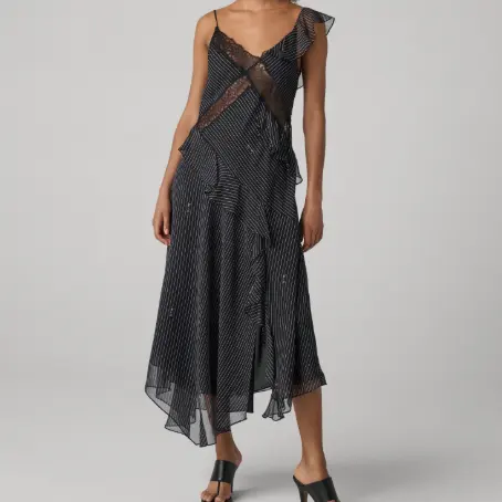 DVF Sloane 蕾丝拼接款吊带裙