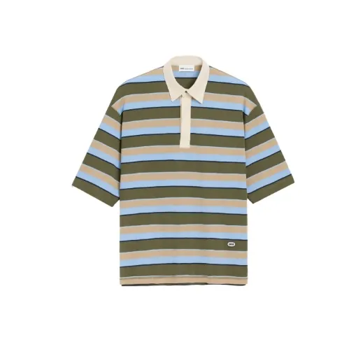 Ami 贴花条纹polo衫