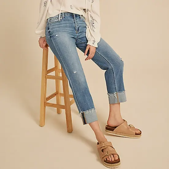 Flying Monkey™ 高腰九分直筒牛仔裤