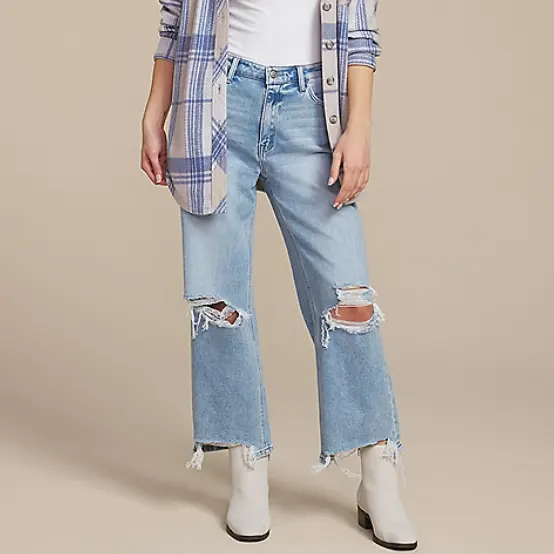 Flying Monkey™ 九分破洞牛仔裤