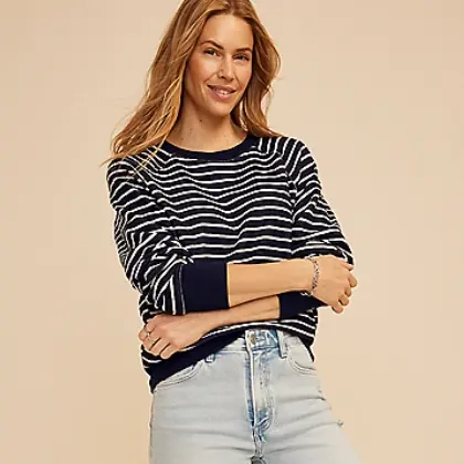 maurices 条纹肌理卫衣