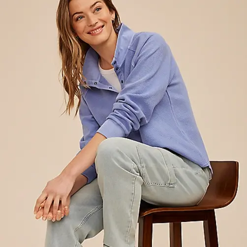 maurices 奥斯曼纹按扣卫衣