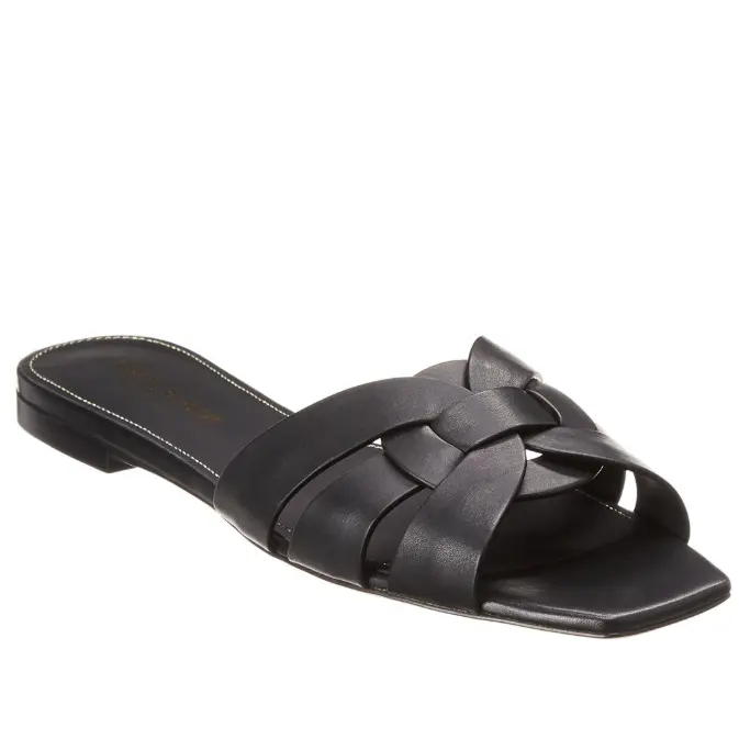 Saint Laurent Tribute 皮革拖鞋