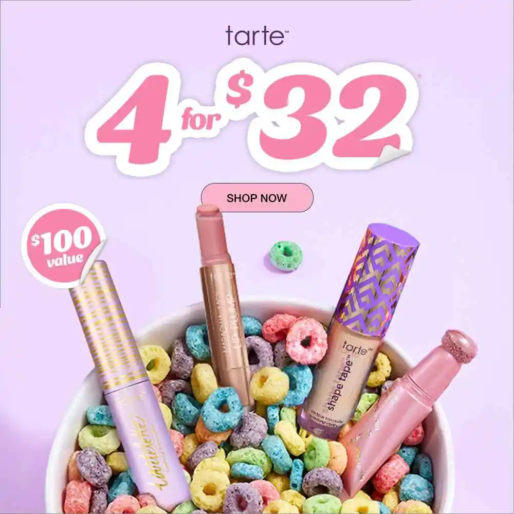 Tarte Cosmetics：打造专属迷你套装 低至3.2折！入睫毛膏、丰润唇彩、定型喷雾等