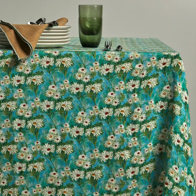 The House of Lyria 雏菊亚麻长方形桌布