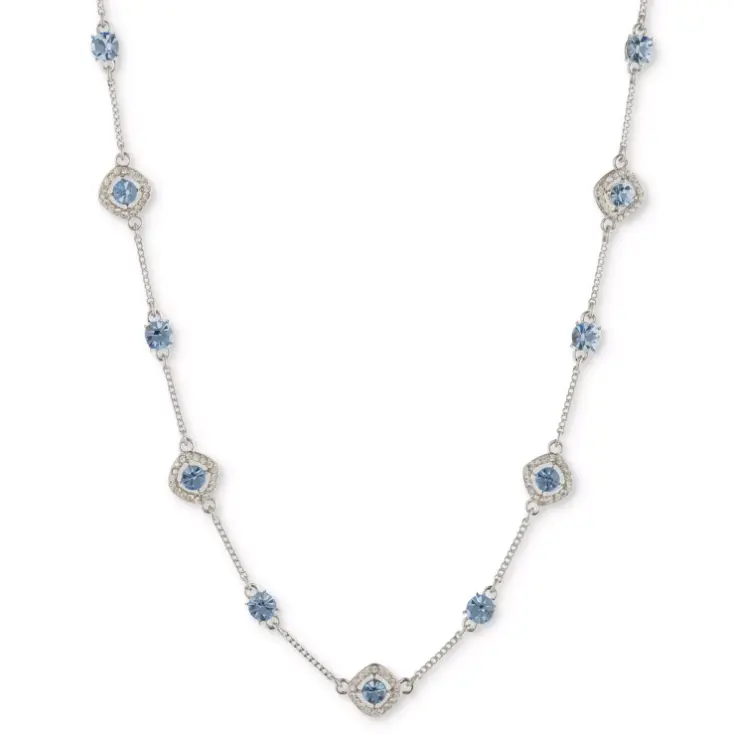 Givenchy 纪梵希 银色调密镶及圆形水晶项链