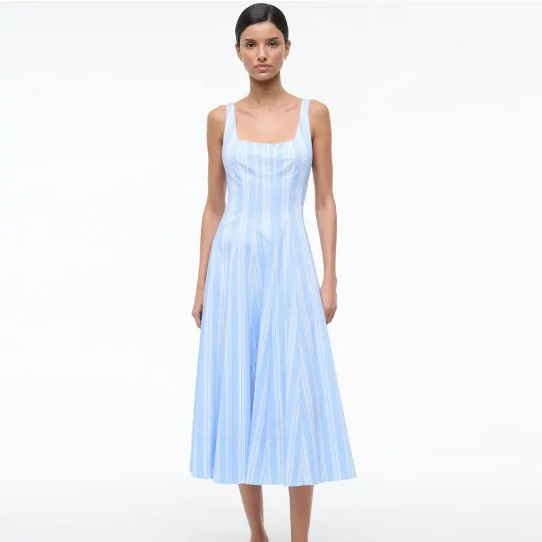 Staud Wells 连衣裙 Ventura 条纹款