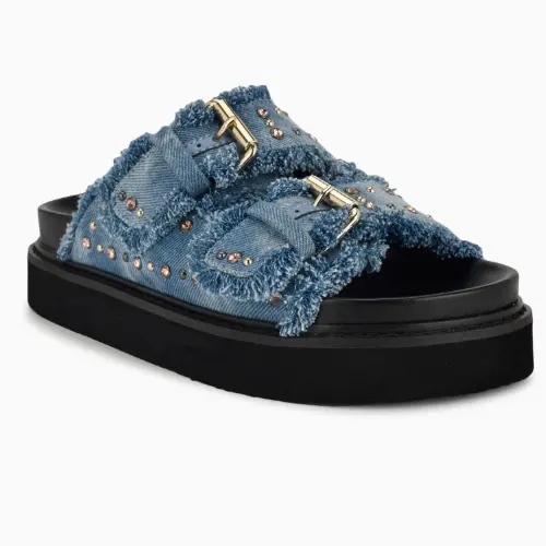 2件6折！Nine West 玖熙 Eleny 牛仔凉拖