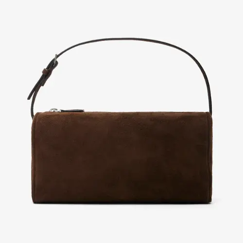 The Row 90'S 深棕色麂皮笔筒包