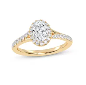 Kay Jewelers 椭圆形隐藏式光环订婚戒指 1克拉