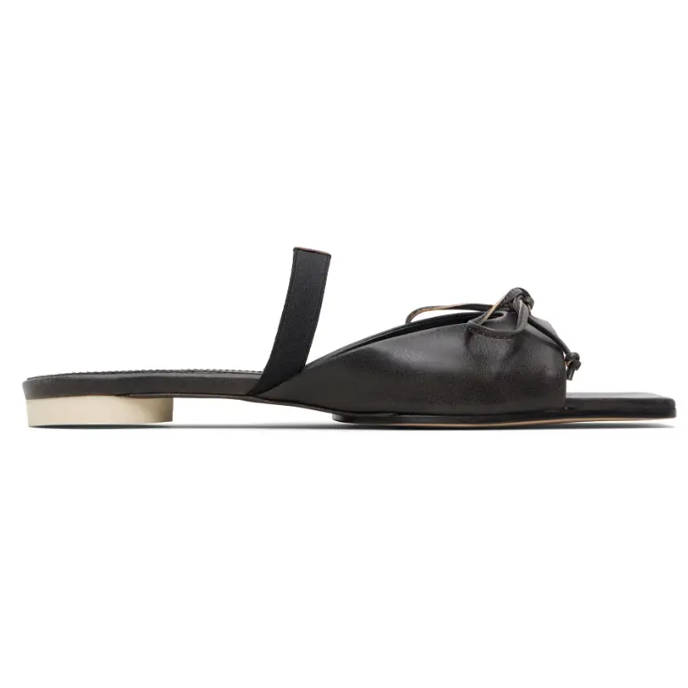 MM6 Maison Margiela 棕色 Bow-Detailed Leather Slingback 凉鞋