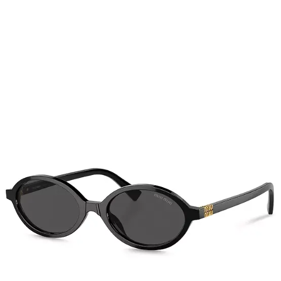 送$125礼卡！Miu Miu 缪缪椭圆形墨镜 50mm