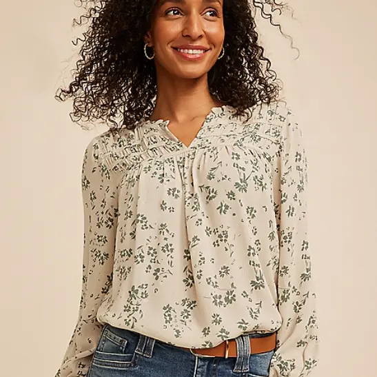 maurices 荷叶边饰开叉领衬衫