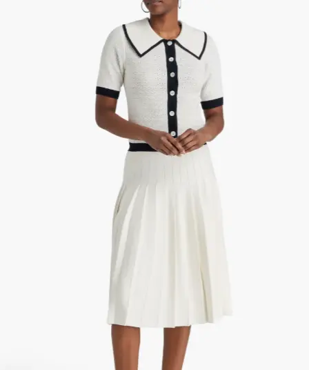 赵露思同款 ！Thom Browne 褶皱钩织中长衬衫裙