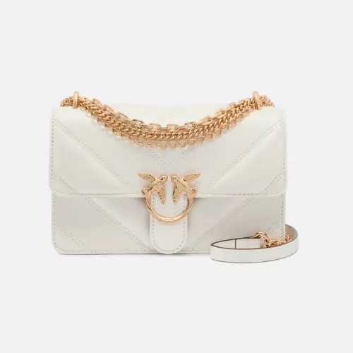 Pinko 人字纹纳帕皮三链单肩包