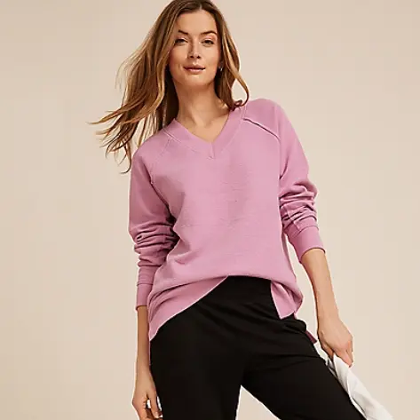 maurices 纹理V领卫衣