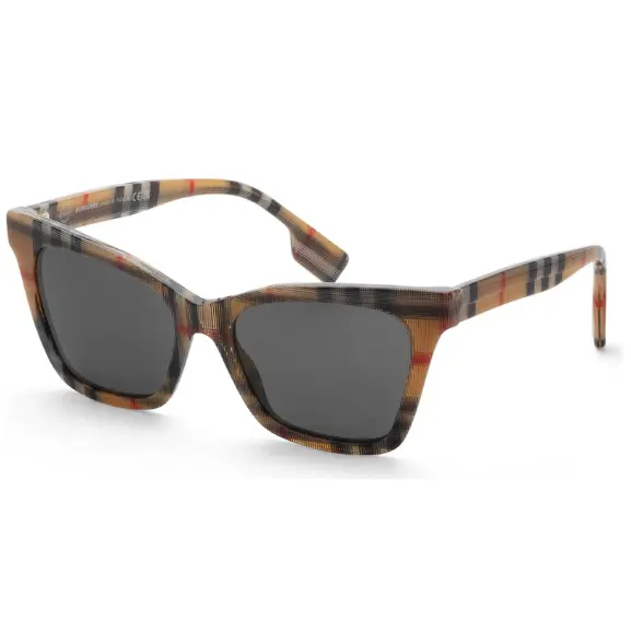 Burberry 巴宝莉格纹猫眼墨镜