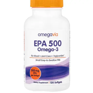 OmegaVia, EPA 500，Omega-3，500 毫克，120 粒软凝胶