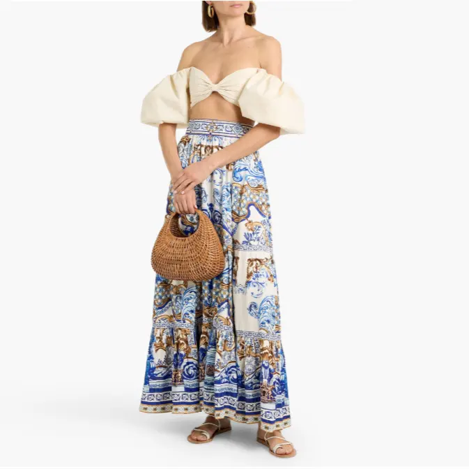 CAMILLA 层叠印花梭织长裙