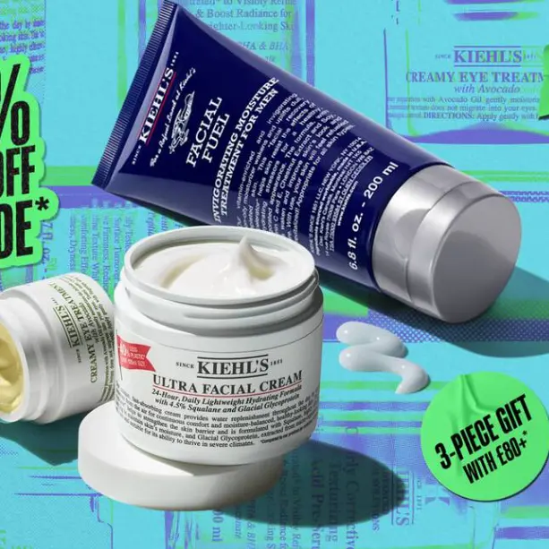 kiehl's 英国官网：亲友特卖会 高保湿面霜£27、新品特润修护急救霜£32