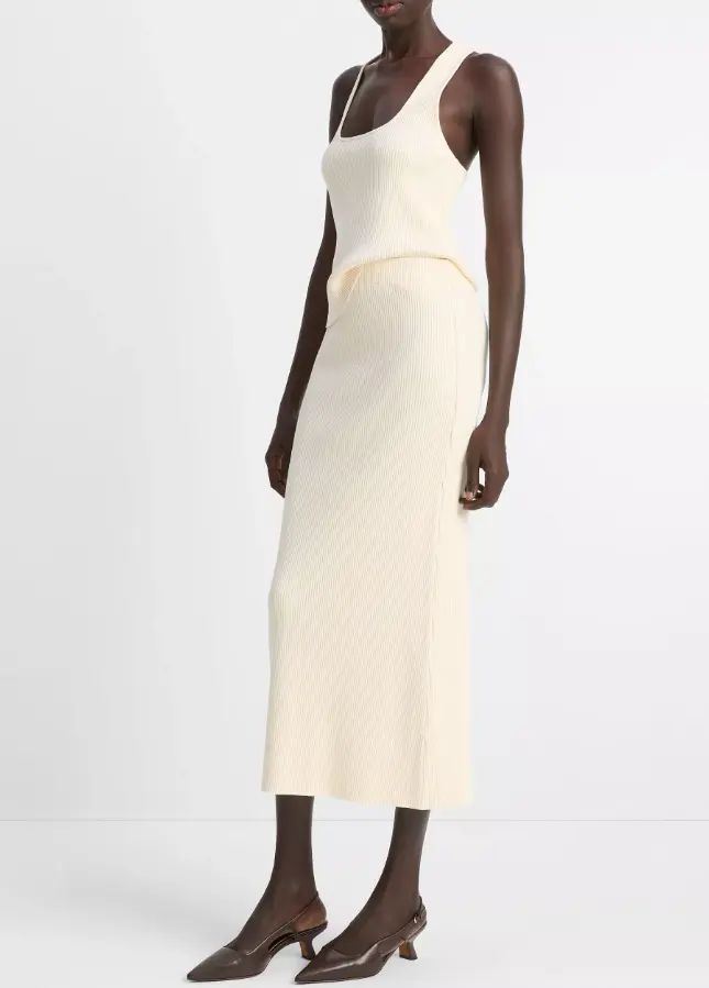 Vince  女士棉混纺罗纹中裙