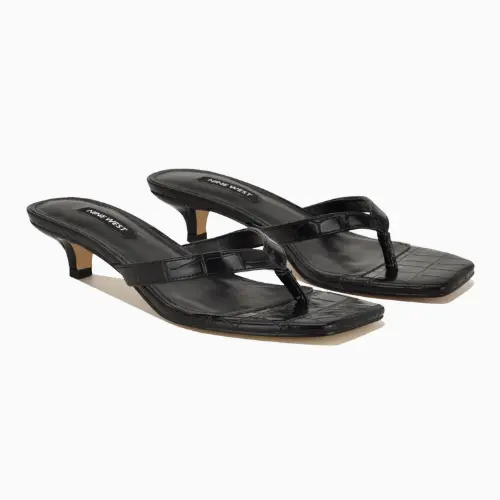 3件6折！Nine West 玖熙 人字单跟凉拖