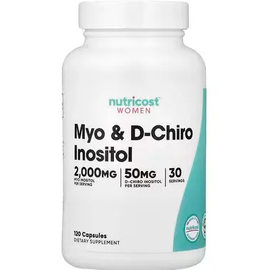 Nutricost, 女性 Myo + D-手性肌醇 120 粒胶囊
