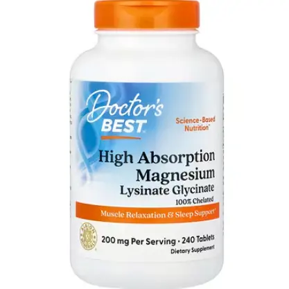 Doctor's Best 高吸收赖氨酸甘氨酸镁 螯合型 240 片（每片 100 毫克）