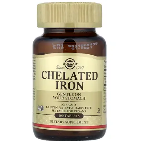 Solgar 螯合铁 100 片（每片 25 毫克）
