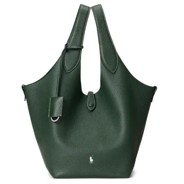 绿色好价！Polo Ralph Lauren 拉夫劳伦 Polo Play 中号皮革托特包