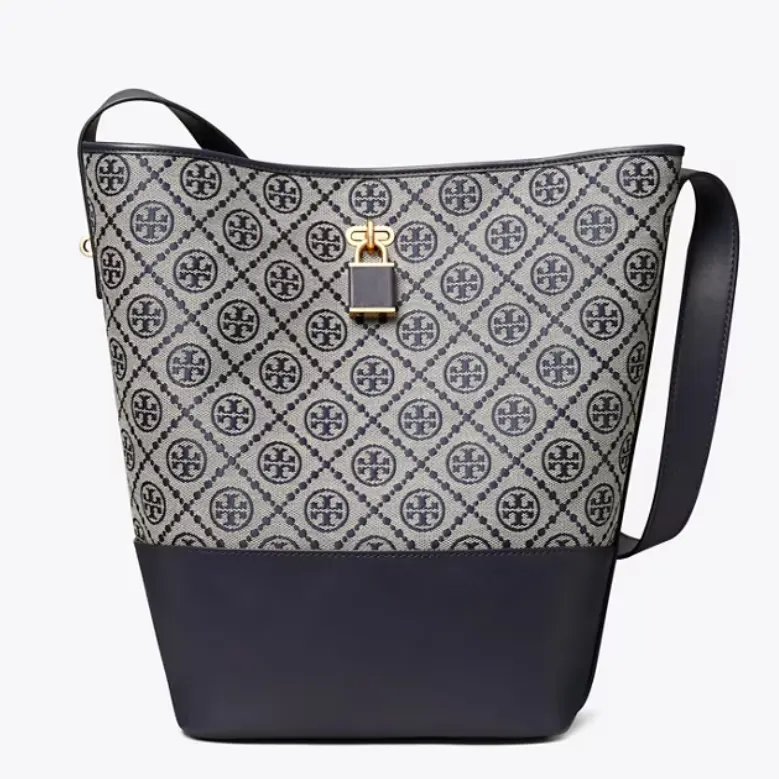 Tory Burch 汤丽柏琦 老花锁头窄版水桶包