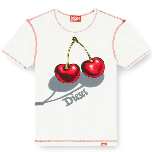 Diesel 修身棉质樱桃印花短袖