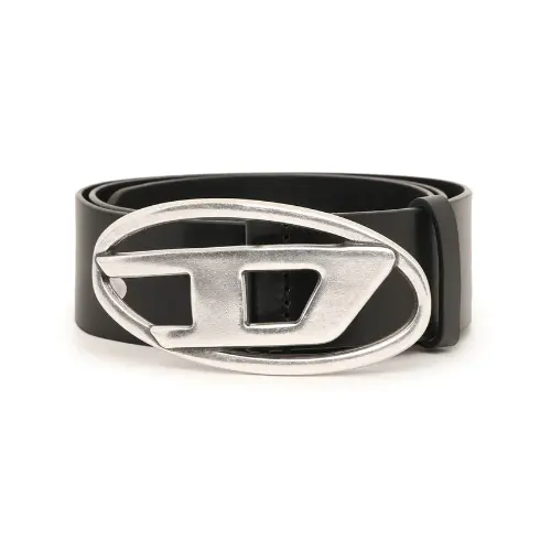 Diesel 银色D形扣腰带