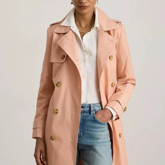 Lauren Ralph Lauren 拉夫劳伦双排扣系带风衣