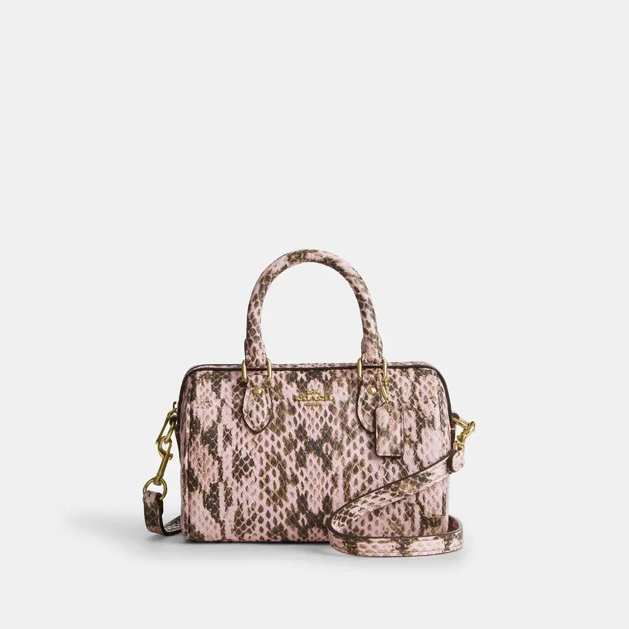 Coach 蔻驰 Mini Rowan 蛇纹波士顿