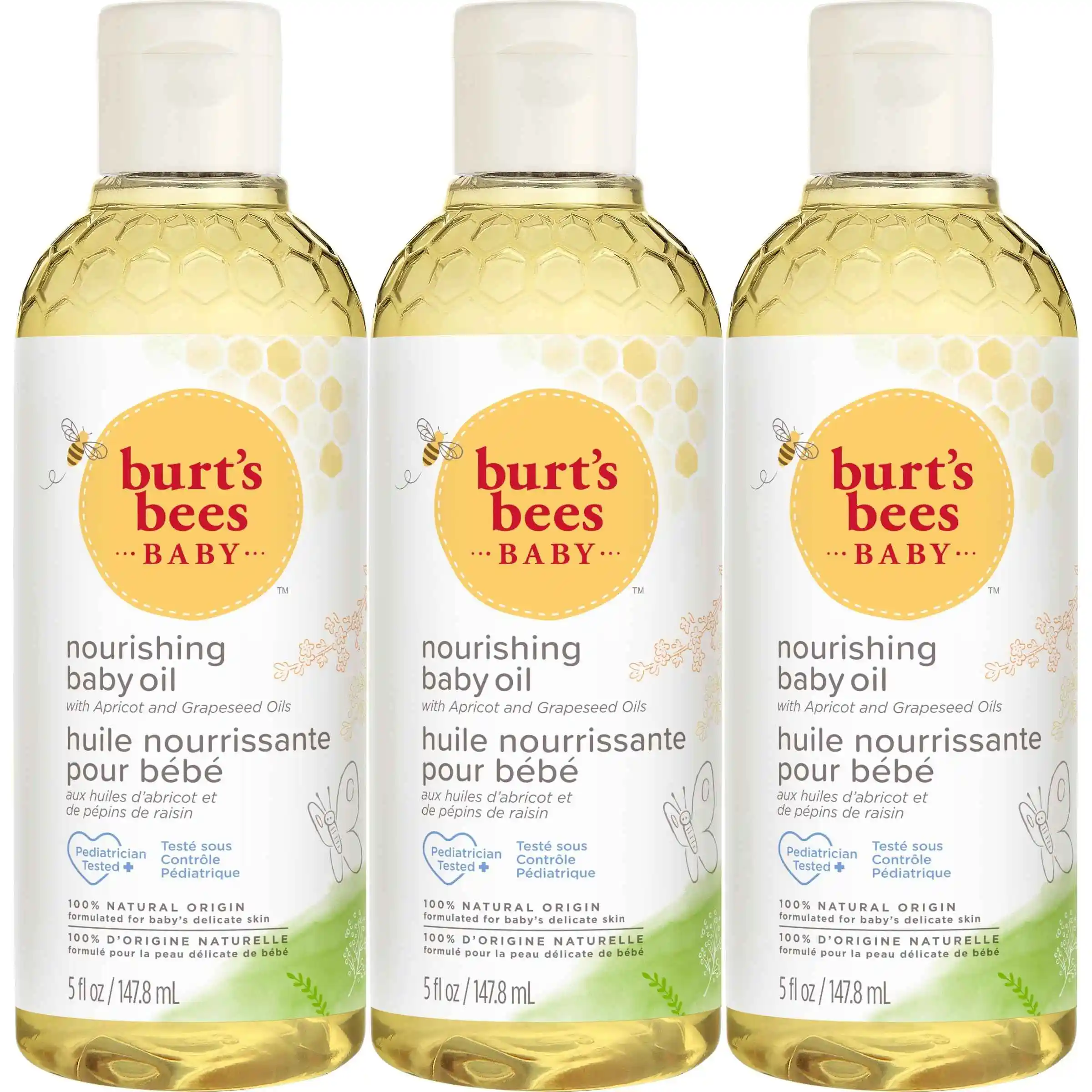 BURT'S BEES 伯特小蜜蜂 婴儿按摩油 147.8ml*3瓶