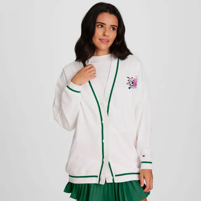 Champion 冠军 刺绣花卉开衫外套