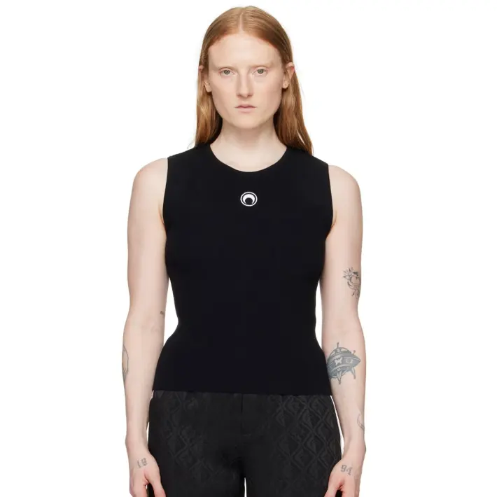 Marine Serre 黑色 Core Sleeveless 针织衫